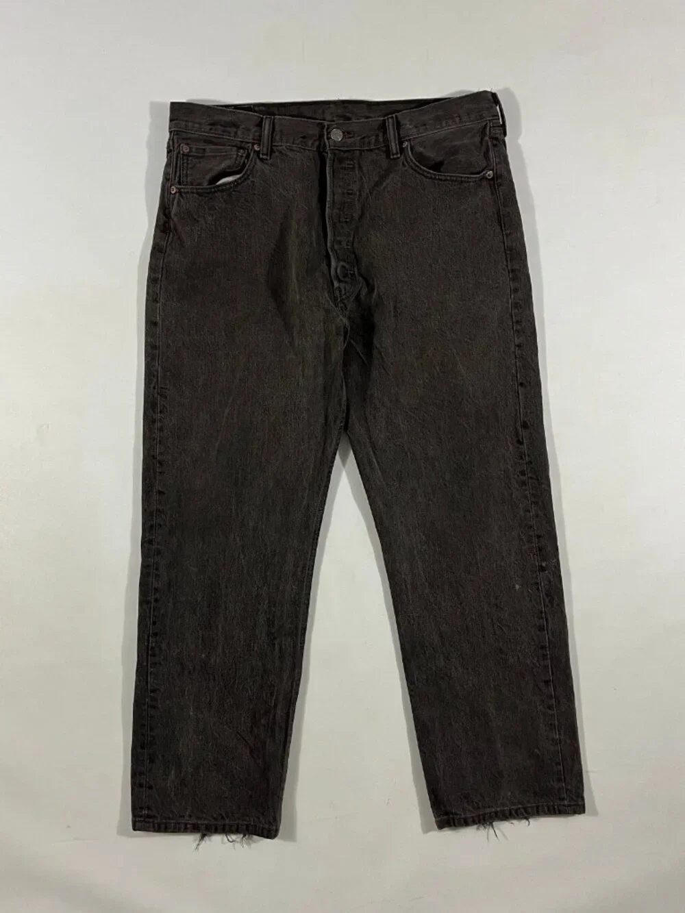 Vintage Levi's 501 Faded Black Button Fly Straight Leg Jeans 38x32